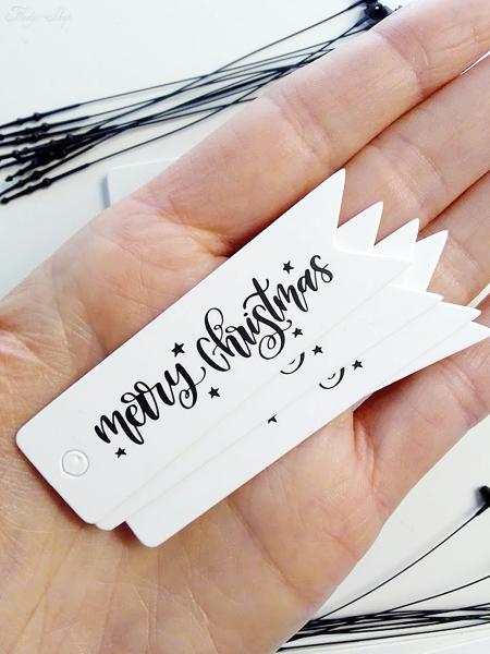 Merry Christmas Geschenkanhänger schmal